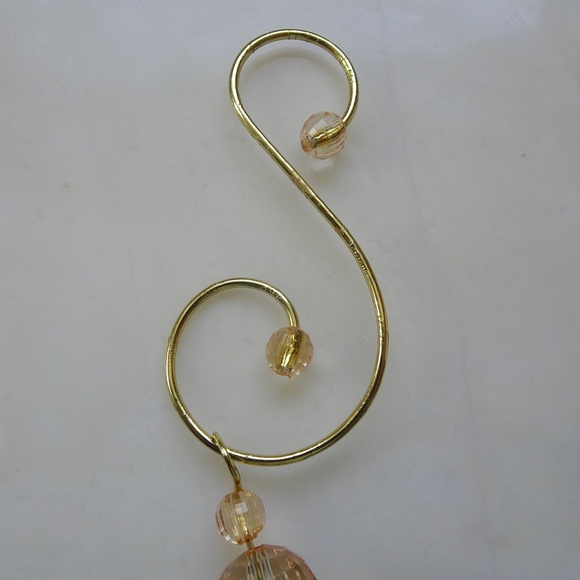 Set of 2 Glamorous Big Champagne Chandelier Acrylic Crystal Christmas Ornaments - Picture 2 of 7